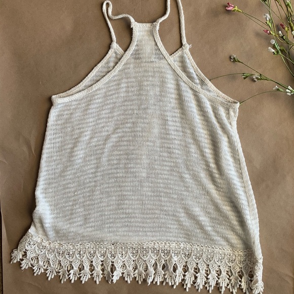 3. Knit creamy white tank top or swim cover up - Picture 5 of 8